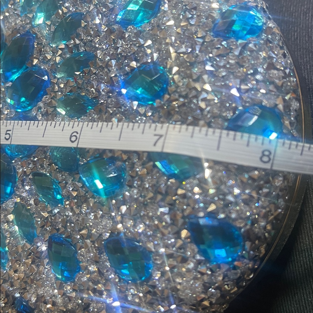 Sparkling Blue and Silver rhinestone embellished Clutch - Picture 9 of 9